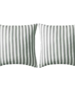 vidaXL Buitenkussens 45x45 cm gestreept grijs 2 st