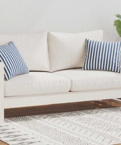 vidaXL Buitenkussens 45x45 cm gestreept marineblauw 2 st