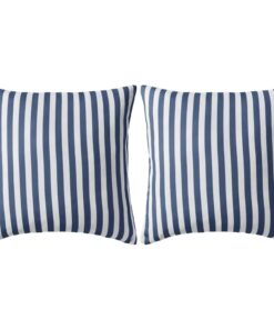 vidaXL Buitenkussens 45x45 cm gestreept marineblauw 2 st