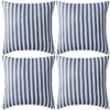vidaXL Buitenkussens 45x45 cm gestreept marineblauw 4 st