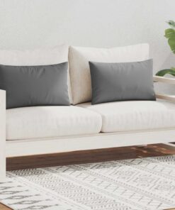 vidaXL Buitenkussens 60x40 cm grijs 2 st
