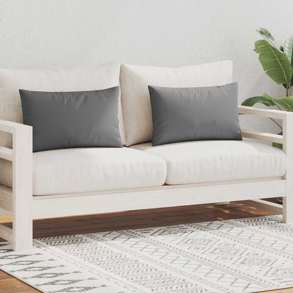 vidaXL Buitenkussens 60x40 cm grijs 2 st