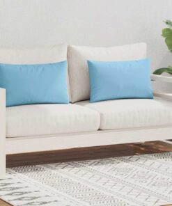 vidaXL Buitenkussens 60x40 cm lichtblauw 2 st