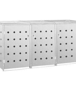 vidaXL Containerberging driedubbel 240 L roestvrij staal