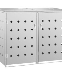 vidaXL Containerberging dubbel 240 L roestvrij staal