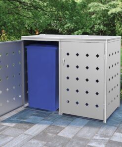 vidaXL Containerberging dubbel 240 L roestvrij staal