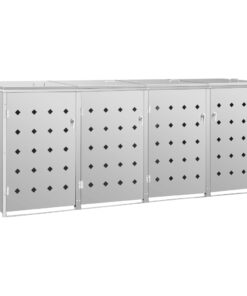 vidaXL Containerberging vierdubbel 240 L roestvrij staal