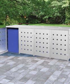 vidaXL Containerberging vierdubbel 240 L roestvrij staal