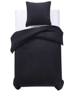 vidaXL Dekbedovertrek met kussen 155 x 220 cm Katoen satijn en strepen