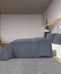 vidaXL Dekbedovertrekset 135x200 cm katoen antracietkleurig