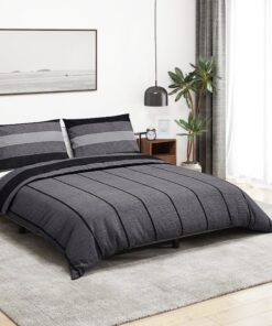 vidaXL Dekbedovertrekset 135x200 cm katoen donkergrijs