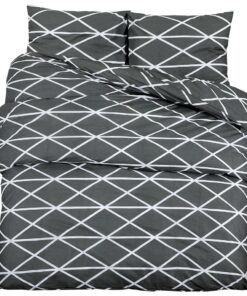 vidaXL Dekbedovertrekset 135x200 cm katoen grijs