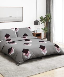 vidaXL Dekbedovertrekset 135x200 cm katoen grijs