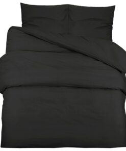 vidaXL Dekbedovertrekset 135x200 cm katoen zwart