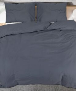 vidaXL Dekbedovertrekset 140x200 cm katoen antracietkleurig