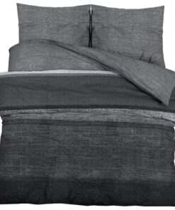 vidaXL Dekbedovertrekset 140x200 cm katoen donkergrijs