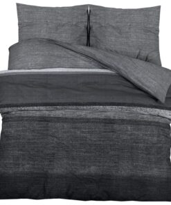 vidaXL Dekbedovertrekset 140x200 cm katoen donkergrijs