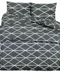 vidaXL Dekbedovertrekset 140x200 cm katoen grijs