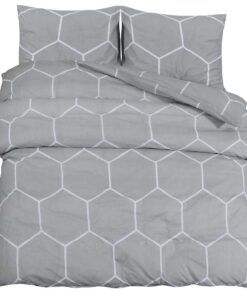 vidaXL Dekbedovertrekset 140x200 cm katoen grijs