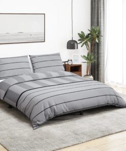 vidaXL Dekbedovertrekset 140x200 cm katoen grijs