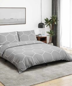 vidaXL Dekbedovertrekset 140x200 cm katoen grijs