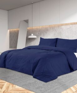 vidaXL Dekbedovertrekset 140x200 cm katoen marineblauw