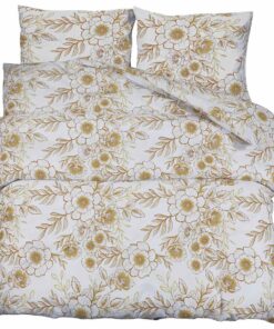 vidaXL Dekbedovertrekset 140x200 cm katoen wit en bruin