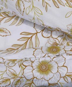 vidaXL Dekbedovertrekset 140x200 cm katoen wit en bruin