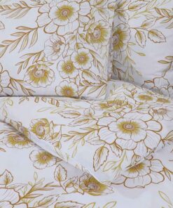 vidaXL Dekbedovertrekset 140x200 cm katoen wit en bruin