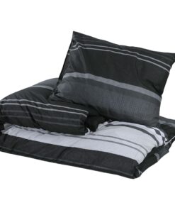 vidaXL Dekbedovertrekset 140x200 cm katoen zwart en wit
