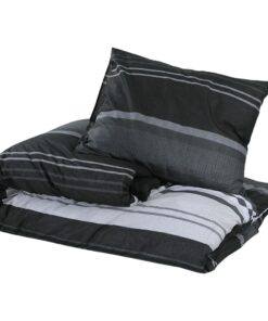vidaXL Dekbedovertrekset 140x200 cm katoen zwart en wit