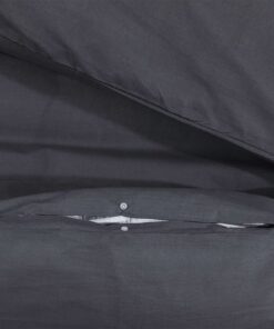 vidaXL Dekbedovertrekset 140x200 cm katoen zwart