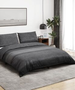 vidaXL Dekbedovertrekset 155x220 cm katoen donkergrijs