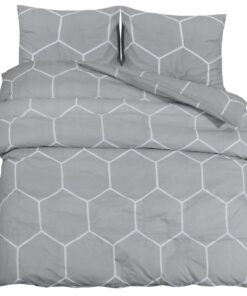 vidaXL Dekbedovertrekset 155x220 cm katoen grijs