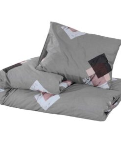 vidaXL Dekbedovertrekset 155x220 cm katoen grijs