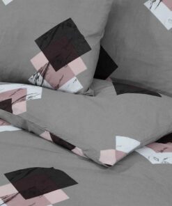 vidaXL Dekbedovertrekset 155x220 cm katoen grijs