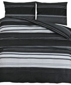 vidaXL Dekbedovertrekset 155x220 cm katoen zwart en wit