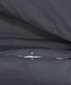 vidaXL Dekbedovertrekset 155x220 cm katoen zwart