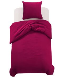 vidaXL Dekbedovertrekset 155x220/80x80 cm bordeauxrood