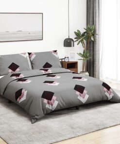 vidaXL Dekbedovertrekset 200x200 cm katoen grijs