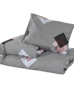 vidaXL Dekbedovertrekset 200x200 cm katoen grijs