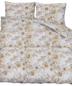 vidaXL Dekbedovertrekset 200x200 cm katoen wit en bruin