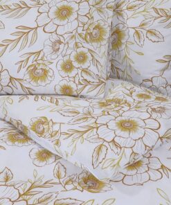 vidaXL Dekbedovertrekset 200x200 cm katoen wit en bruin