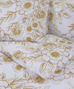 vidaXL Dekbedovertrekset 200x200 cm katoen wit en bruin