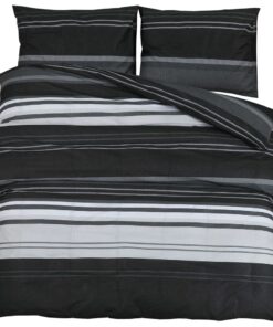 vidaXL Dekbedovertrekset 200x200 cm katoen zwart en wit
