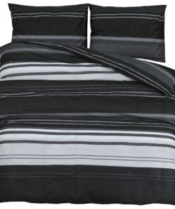 vidaXL Dekbedovertrekset 200x200 cm katoen zwart en wit