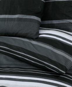 vidaXL Dekbedovertrekset 200x200 cm katoen zwart en wit