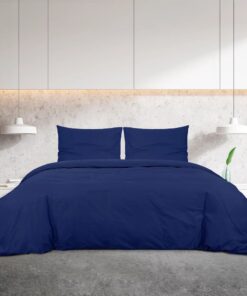 vidaXL Dekbedovertrekset 200x220 cm microvezel marineblauw
