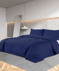 vidaXL Dekbedovertrekset 220x240 cm katoen marineblauw