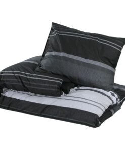 vidaXL Dekbedovertrekset 220x240 cm katoen zwart en wit